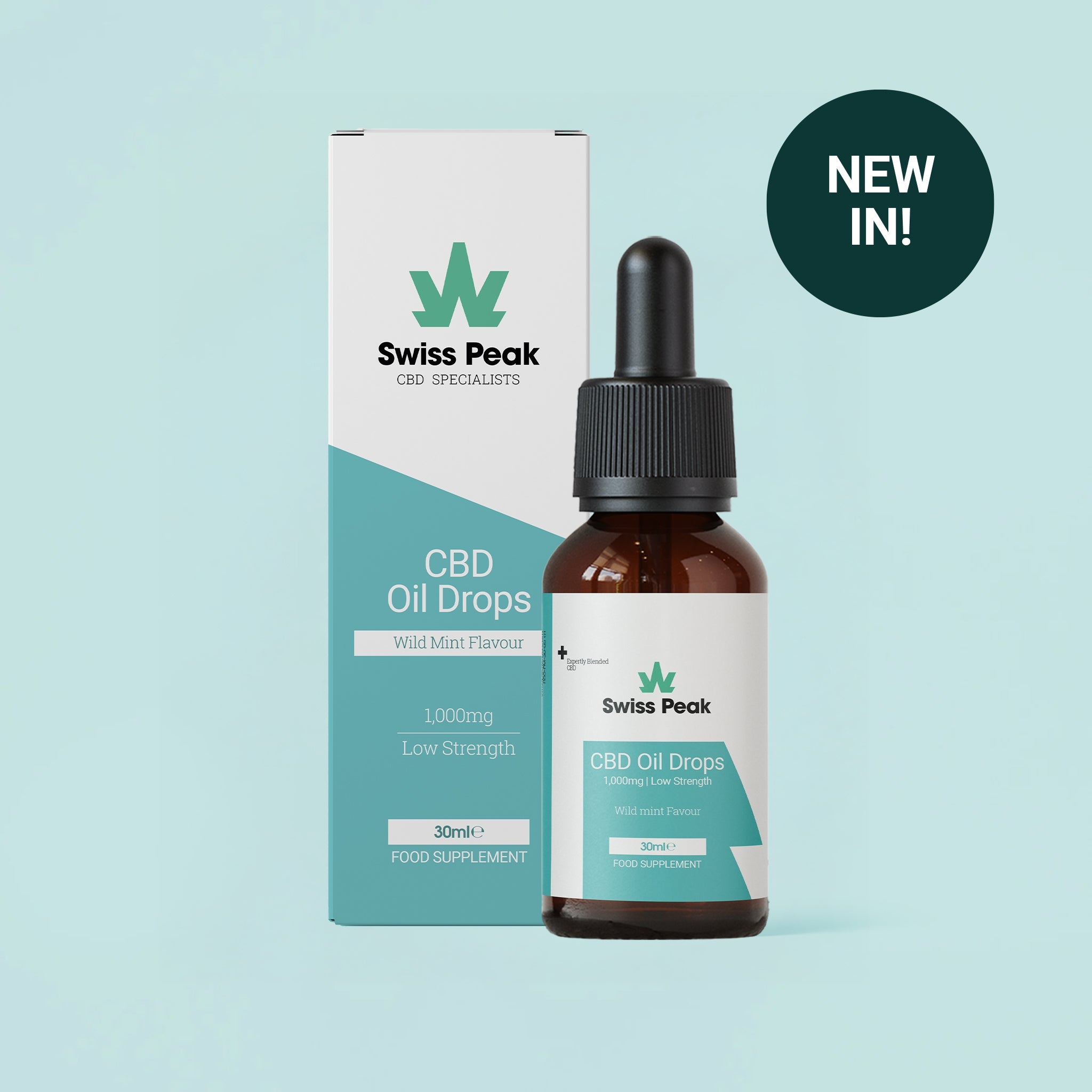 CBD Oil 30ml | Mint 1000mg - SwissPeakCBD
