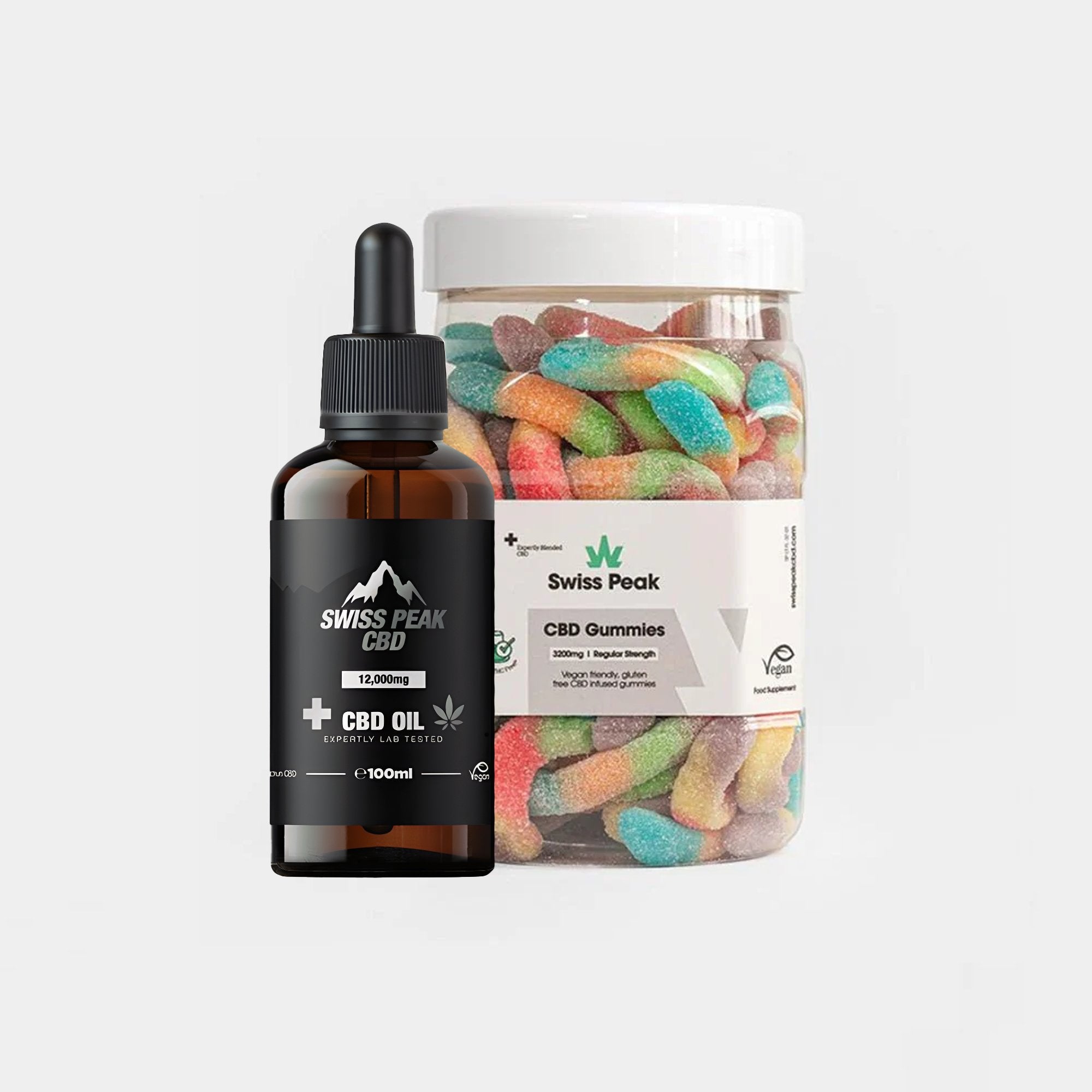 **OCTOBER SPECIAL** 12,000mg CBD Oil & 3200mg Peach or Worms Gummies - SwissPeakCBD